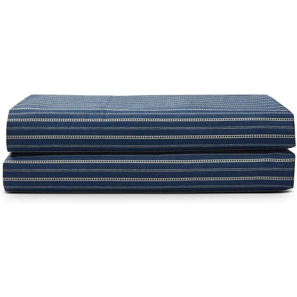 Ralph Lauren Rue Vaneau Bedding Collection Wendell Stripe Flat Sheet - Navy King
